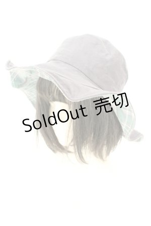 画像: axes femme / リバーシブルハット  ブルーグレー×グリーンチェック O-26-02-24-2020-AX-AC-IG-ZTK004