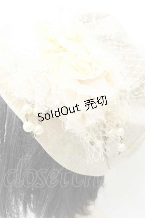 画像2: axes femme / コサ付き丸型キャスケット  アイボリー O-26-02-24-2022-AX-AC-IG-OS (2)