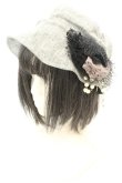 画像1: axes femme / コサ付き丸型キャスケット  グレー O-26-02-24-2023-AX-AC-IG-OS (1)