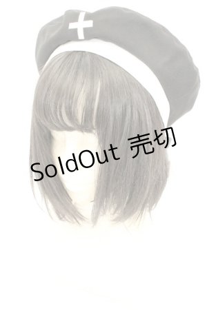 画像: Amavel / Classical Nurse ベレー帽  クロ O-26-02-24-2035-CA-AC-OW-ZT