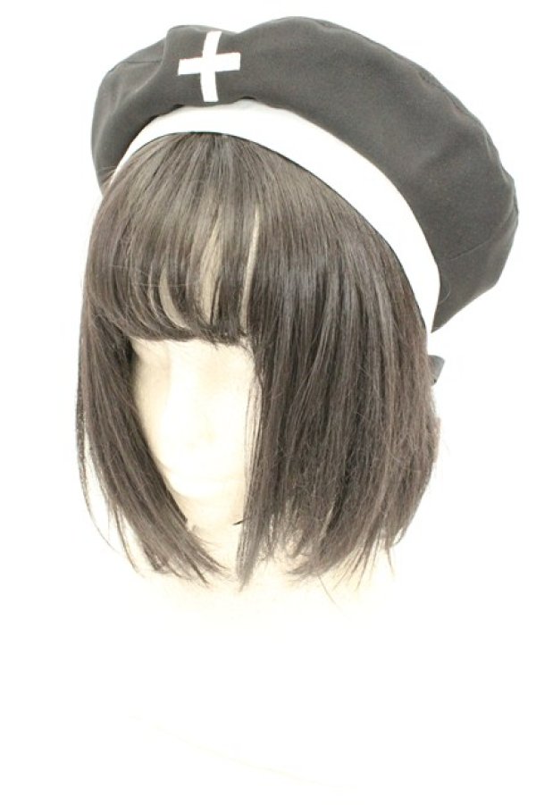 画像1: Amavel / Classical Nurse ベレー帽  クロ O-26-02-24-2035-CA-AC-OW-OS (1)