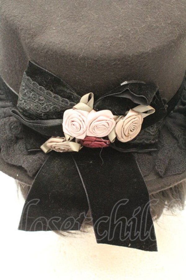 画像2: axes femme / ローズブーケフェルトカンカン  クロ O-26-02-24-2039-AX-AC-OW-OS (2)