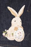 画像3: PINK HOUSE / うさぎ刺繍カフェエプロン  インディゴ O-26-02-24-008-LO-SK-IG-OS (3)