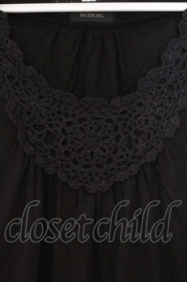 画像2: INGEBORG / モチーフカットチュニック  クロ O-26-02-24-009-LO-TO-IG-ZI (2)