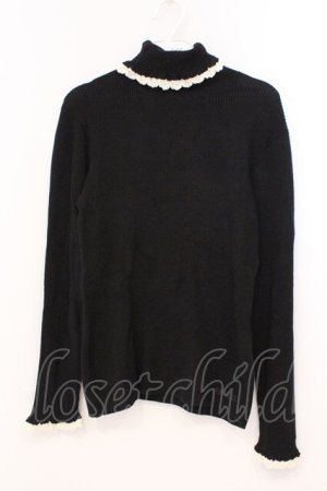 画像: PINK HOUSE / レース配色タートルニット  クロ O-26-02-24-012-LO-TO-IG-OS