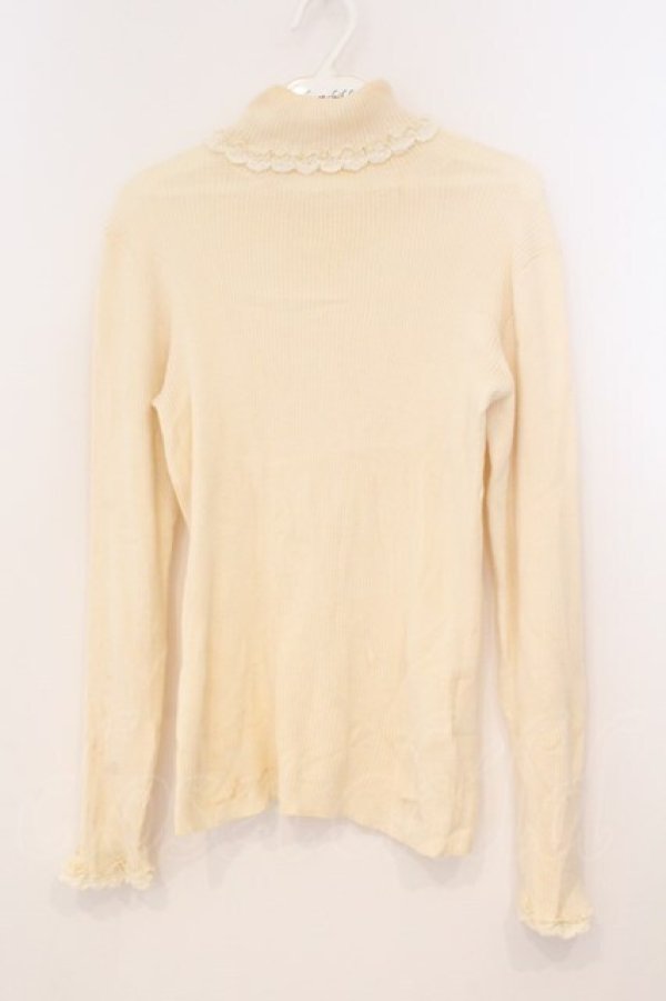 画像1: PINK HOUSE / レース配色タートルニット L アイボリー O-26-02-24-013-LO-TO-IG-OS (1)