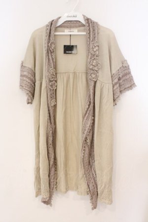 画像: INGEBORG / 編み切り替えトッパーカーディガン  ベージュ O-26-02-24-015-LO-TO-IG-OS