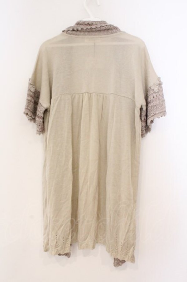 画像4: INGEBORG / 編み切り替えトッパーカーディガン  ベージュ O-26-02-24-015-LO-TO-IG-OS (4)