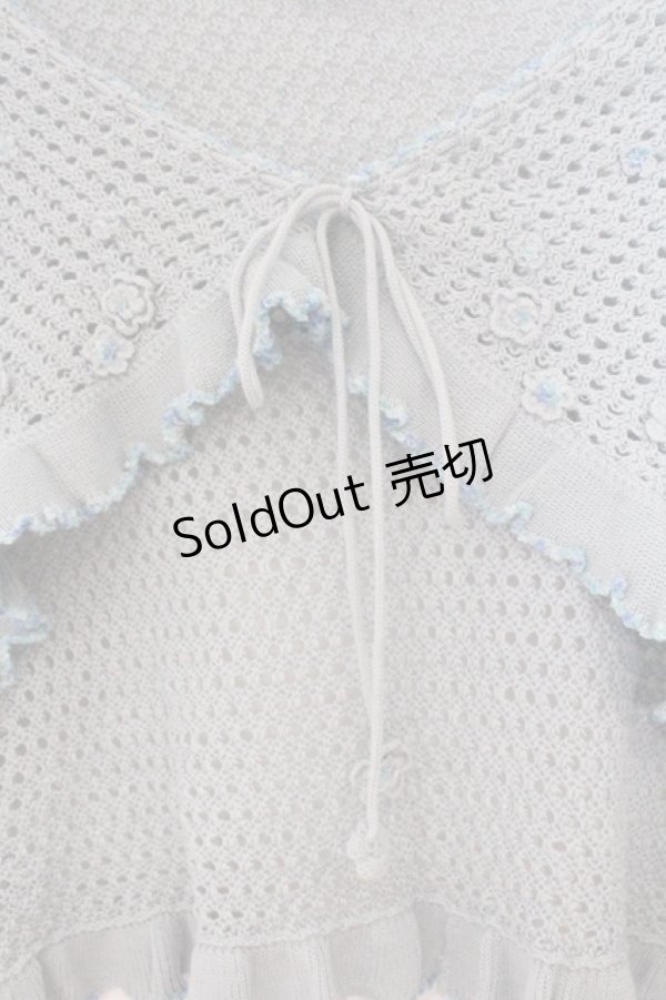 画像2: PINK HOUSE / 薔薇編みストール  サックス×ブルー O-26-02-24-016-LO-ZA-IG-OS (2)