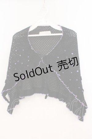 画像: PINK HOUSE / 薔薇編みストール  クロ×パープル O-26-02-24-018-LO-ZA-IG-OS