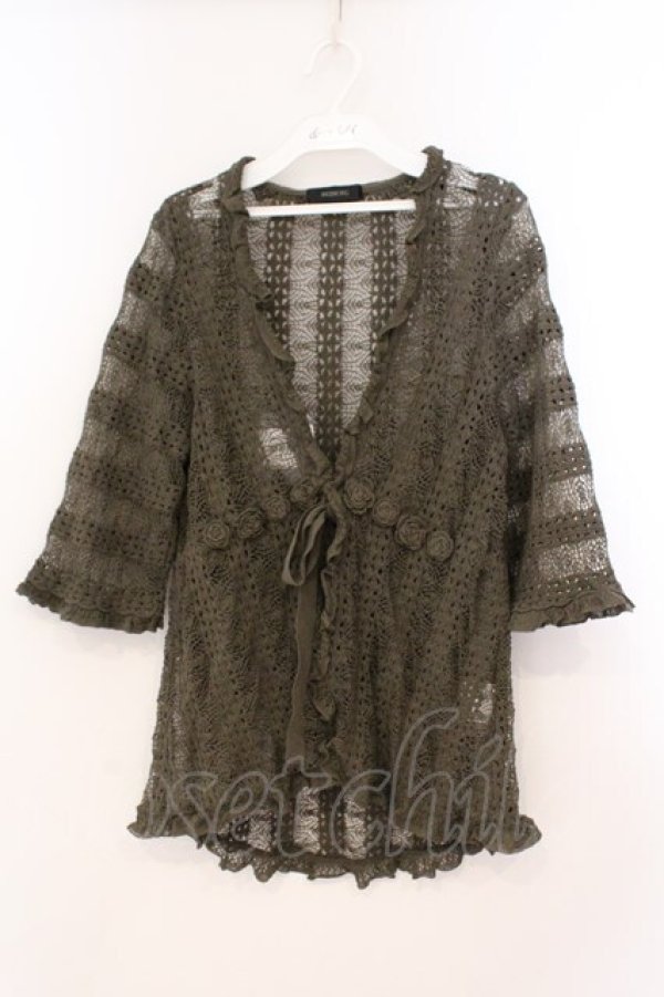 画像1: INGEBORG / 編みカーディガン  チャコール O-26-02-24-021-LO-TO-IG-OS (1)