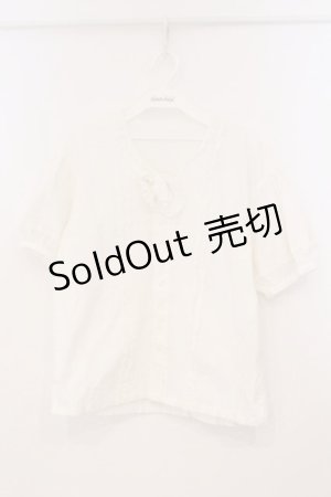 画像: PINK HOUSE / ピコフリルタックブラウス  シロ O-26-02-24-023-LO-BL-IG-OS