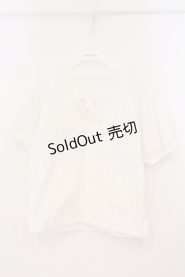 画像1: PINK HOUSE / ピコフリルタックブラウス  シロ O-26-02-24-023-LO-BL-IG-OS (1)