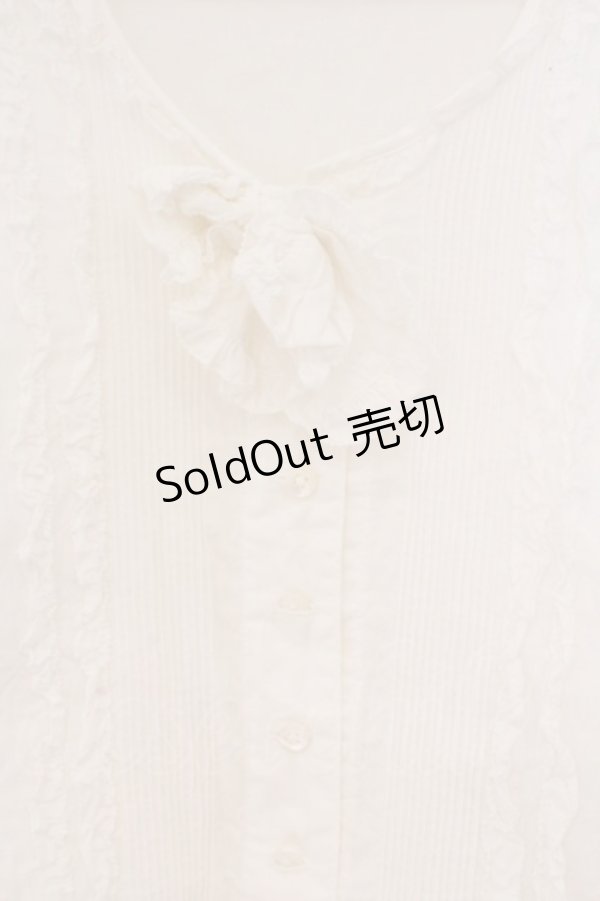 画像2: PINK HOUSE / ピコフリルタックブラウス  シロ O-26-02-24-023-LO-BL-IG-OS (2)