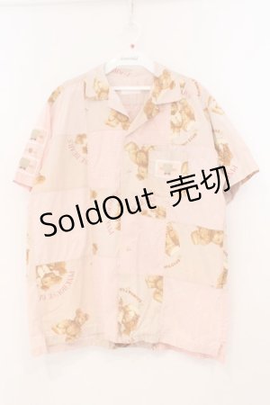 画像: PINK HOUSE / くまさん&ギンガムチェックワッペン半袖シャツ L ピンク O-26-02-24-024-LO-BL-IG-OS