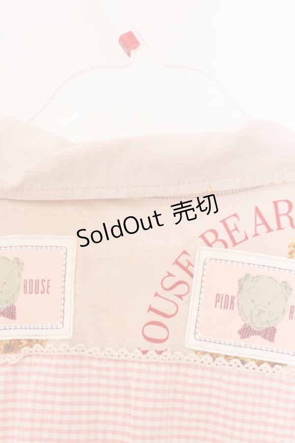 画像4: PINK HOUSE / くまさん&ギンガムチェックワッペン半袖シャツ L ピンク O-26-02-24-024-LO-BL-IG-OS (4)