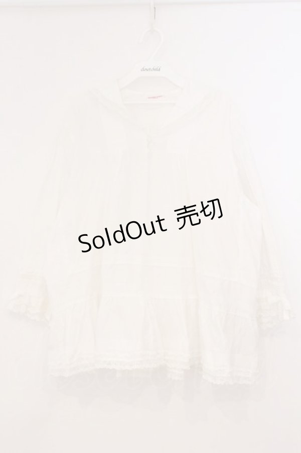 画像1: WONDERFUL WORLD / セーラーカラータックプルブラウス【お直しあり】  シロ O-26-02-24-025-LO-BL-IG-OS (1)