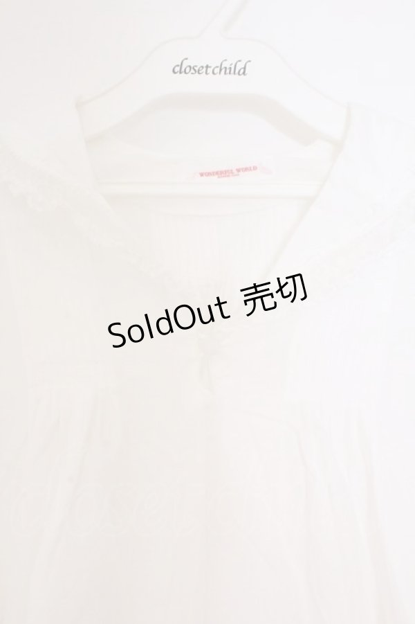 画像2: WONDERFUL WORLD / セーラーカラータックプルブラウス【お直しあり】  シロ O-26-02-24-025-LO-BL-IG-OS (2)