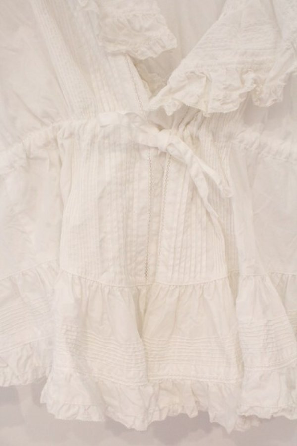 画像2: PINK HOUSE / フリルタックブラウスカーディガン【お直しあり】  シロ O-26-02-24-026-LO-BL-IG-OS (2)