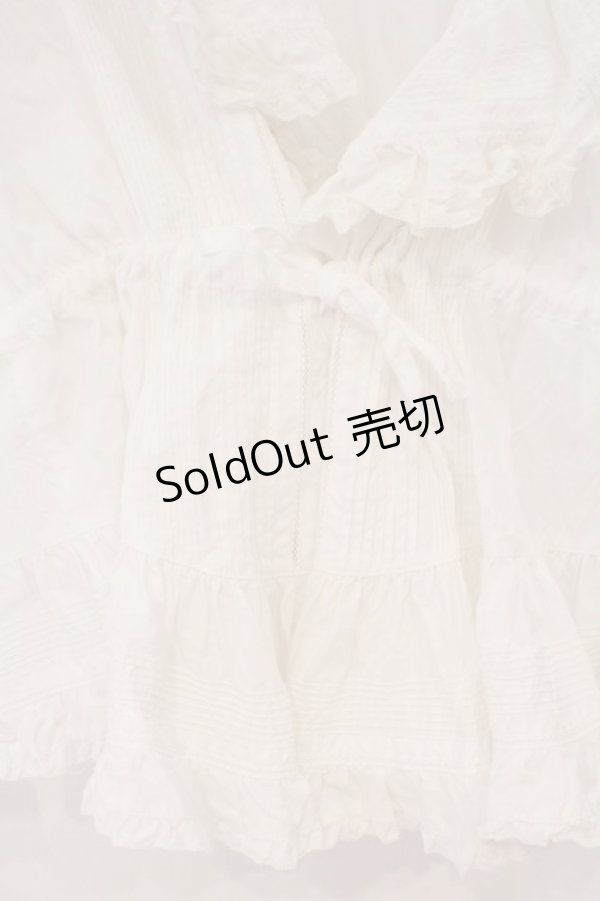 画像2: PINK HOUSE / フリルタックブラウスカーディガン【お直しあり】  シロ O-26-02-24-026-LO-BL-IG-OS (2)