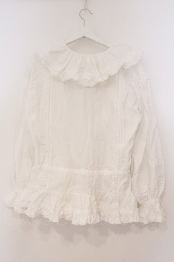 画像4: PINK HOUSE / フリルタックブラウスカーディガン【お直しあり】  シロ O-26-02-24-026-LO-BL-IG-OS (4)