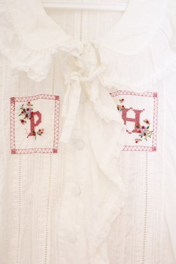 画像2: PINK HOUSE / ステッチブラウス  シロ O-26-02-24-028-LO-BL-IG-OS (2)