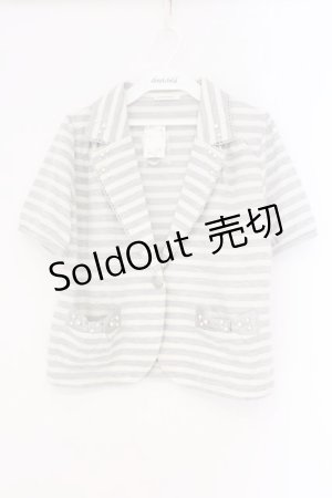 画像: axes femme / ボーダージャケット風ボレロ M グレー O-26-02-26-001-AX-TO-IG-OS