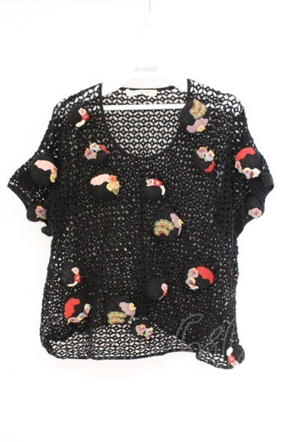 画像1: KANEKO ISAO / 編みぐるみかぎ編みニット  クロ O-26-02-26-043-EL-TO-IG-OS (1)