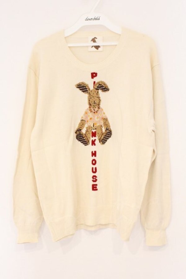 画像1: PINK HOUSE / うさぎニット  オフ O-26-02-26-046-LO-TO-IG-OS (1)