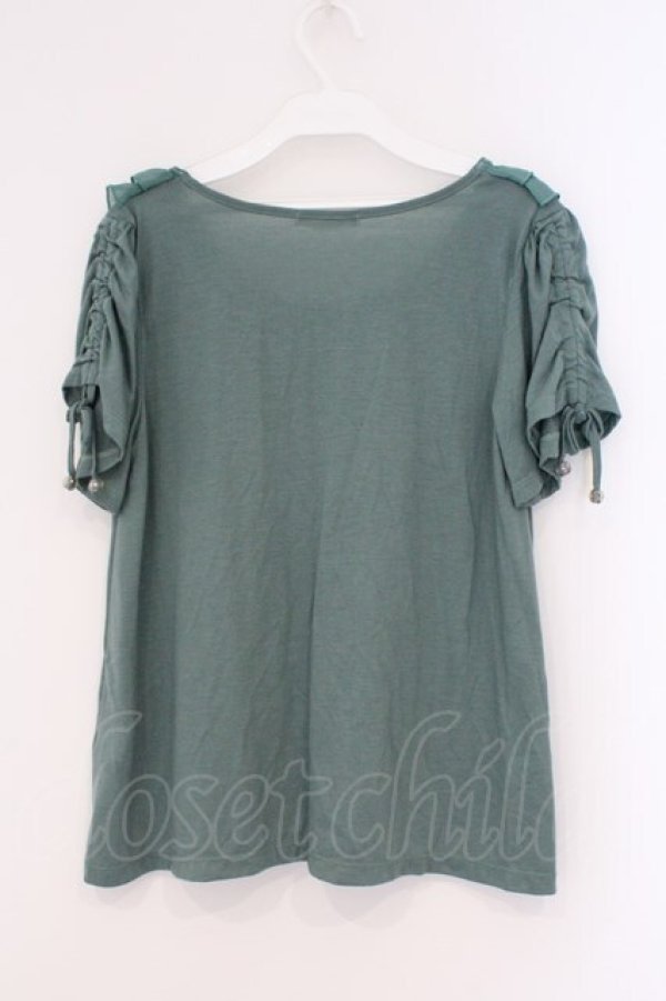 画像2: axes femme / コサージュ付プルオーバー M グリーン O-26-02-26-006-AX-TO-IG-OS (2)