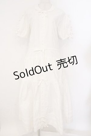 画像: WONDERFUL WORLD / タックリボンワンピース  シロ O-26-02-26-053-LO-OP-IG-OS