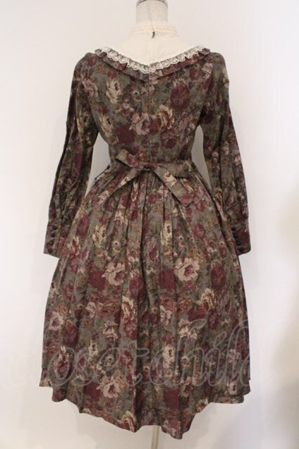 画像5: Innocent World / マリアンヌ・ゴブランワンピース M ワイン O-26-02-26-058-IW-OP-IG-OS (5)