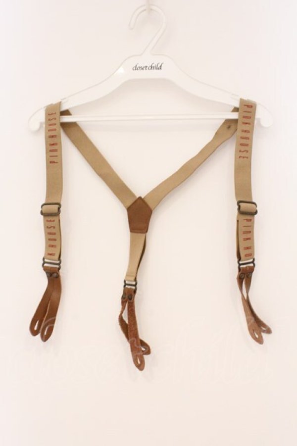 画像1: PINK HOUSE / ロゴサスペンダー  ブラウン O-26-02-26-064-LO-ZA-IG-OS (1)