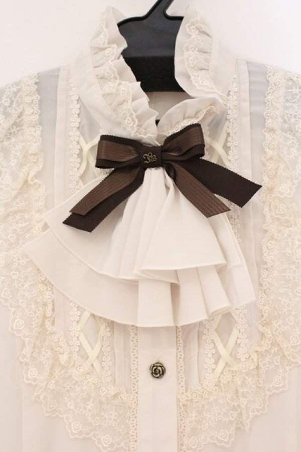 画像2: Innocent World / ルーシーブラウス M 生成り×ブラウン O-26-02-26-065-IW-BL-IG-OS (2)