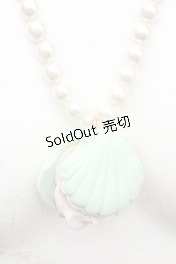 画像1: Q-pot. / シェルマカロン・パールネックレス  ミント O-26-02-26-1041-QP-AC-OW-ZT639 (1)