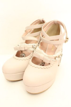 画像: LIZ LISA / ビジューストラップ2連リボンパンプス M ピンク O-26-02-26-1042-LO-SH-OW-OS