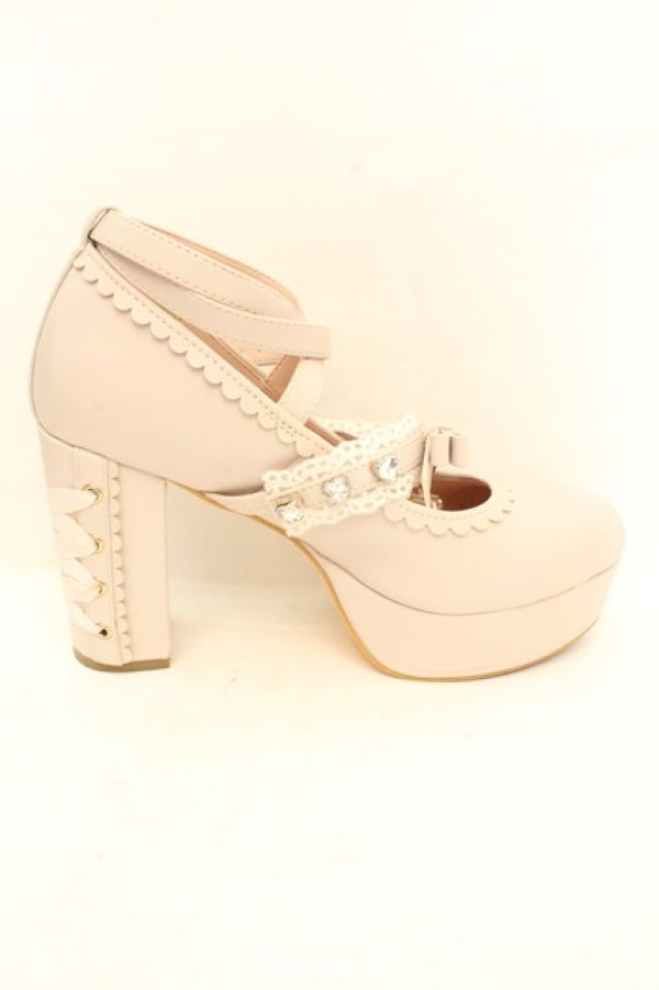 画像5: LIZ LISA / ビジューストラップ2連リボンパンプス M ピンク O-26-02-26-1042-LO-SH-OW-OS (5)