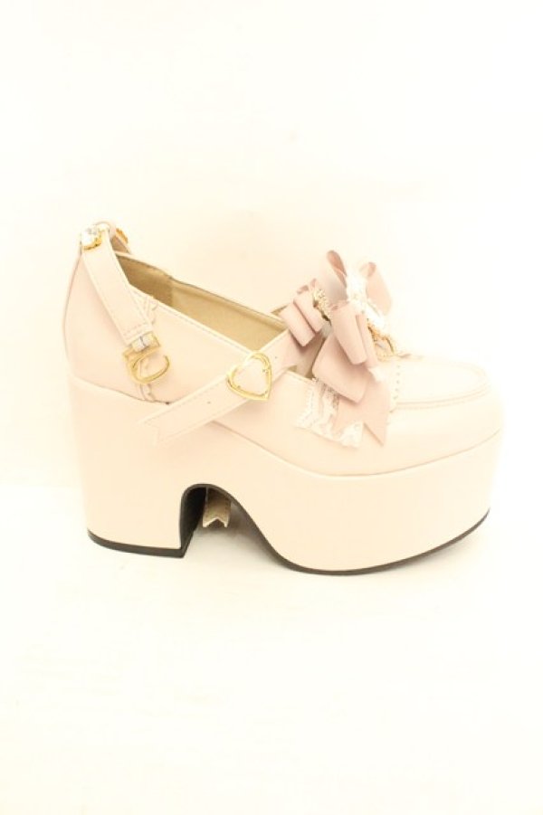 画像7: LIZ LISA / ハートビジュープラットフォームローファー M ピンク O-26-02-26-1043-LO-SH-OW-OS (7)