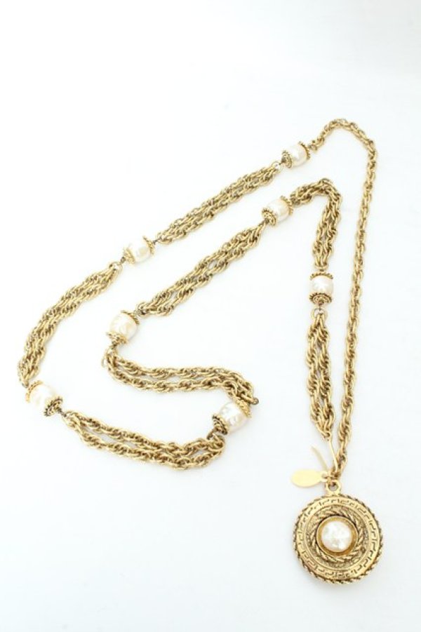 画像1: KANEKO ISAO / パール配色チェーンベルト  ゴールド O-26-02-26-1006-EL-ZA-IG-OS (1)