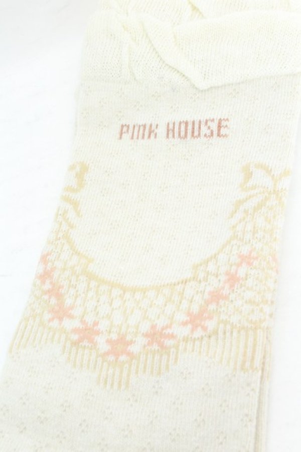 画像3: PINK HOUSE / ロココレース柄ソックス  アイボリー O-26-02-26-1051-LO-ZA-OW-OS (3)