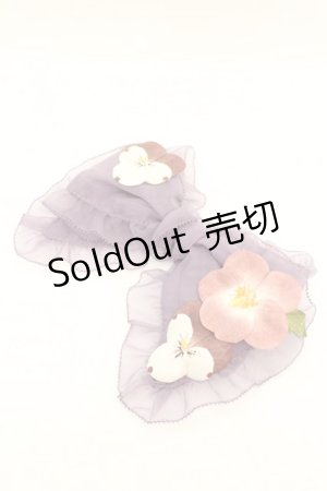 画像: PINK HOUSE / パンジーコサージュ付きオーガンジーリボンブローチ  ラベンダー O-26-02-26-1052-LO-AC-OW-OS