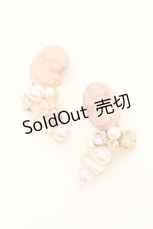 画像: 薫乃園 / カメオイヤリング  ピンク O-26-02-26-1056-GO-AC-OW-OS