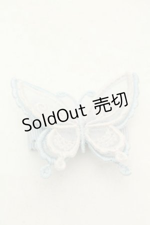 画像: abilletage / バタフライクリップ  ホワイト×サックス O-26-02-26-1063-GO-AC-OW-ZT0308C