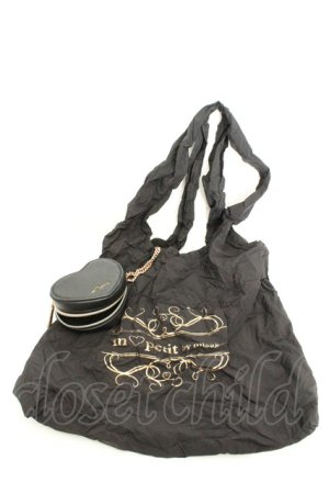 画像: m petit by misako / ハートエコバッグ  クロ O-26-02-26-1074-LO-BG-OW-OS