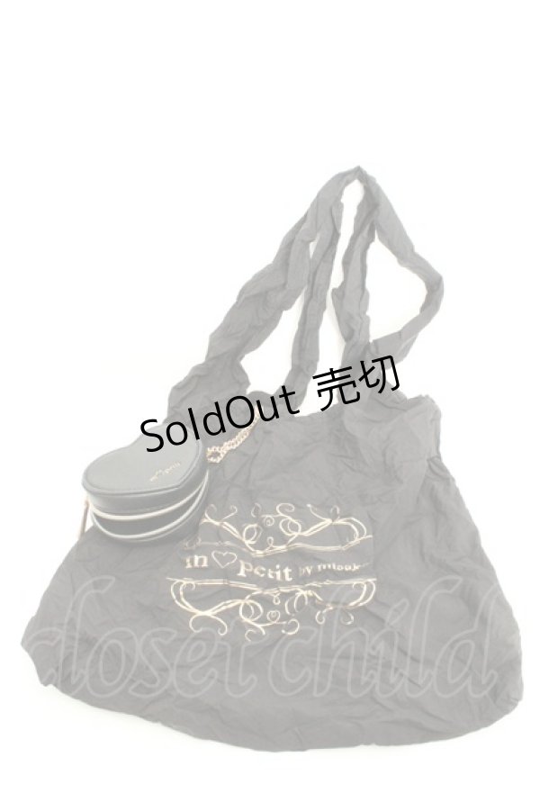 画像1: m petit by misako / ハートエコバッグ  クロ O-26-02-26-1074-LO-BG-OW-ZTK021 (1)