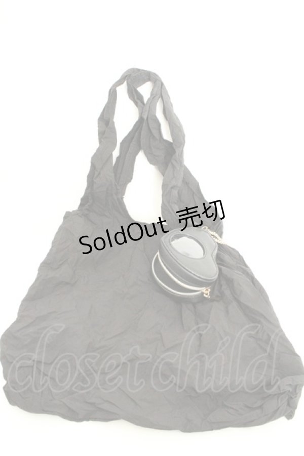 画像3: m petit by misako / ハートエコバッグ  クロ O-26-02-26-1074-LO-BG-OW-ZTK021 (3)