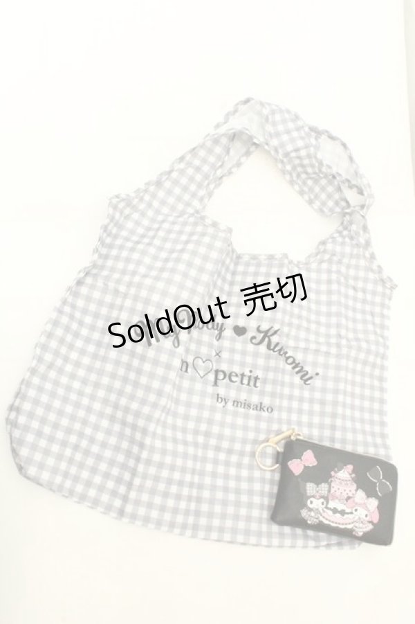 画像1: m petit by misako / サンリオキャラクターズコラボポーチ付きショッピングバッグ  クロ O-26-02-26-1078-LO-BG-OW-OS (1)