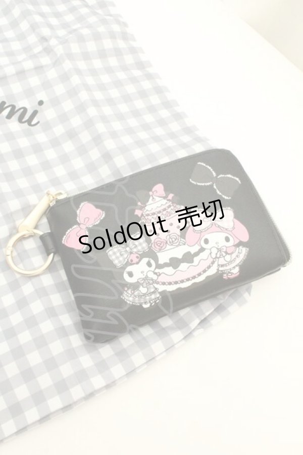 画像2: m petit by misako / サンリオキャラクターズコラボポーチ付きショッピングバッグ  クロ O-26-02-26-1078-LO-BG-OW-OS (2)