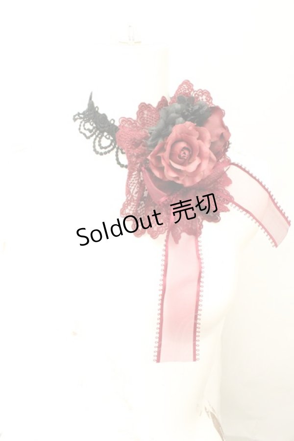 画像1: ALICE and the PIRATES / ローズコサージュチョーカー  ワイン O-26-02-26-1082-PA-AC-OW-OS (1)