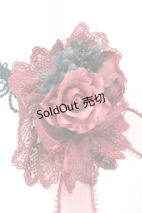 画像2: ALICE and the PIRATES / ローズコサージュチョーカー  ワイン O-26-02-26-1082-PA-AC-OW-OS (2)